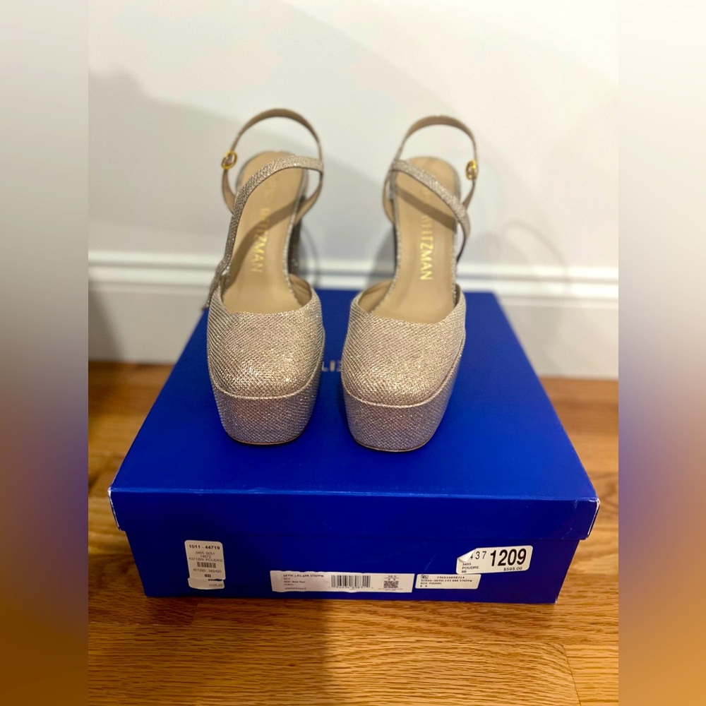Stuart Weitzman Skyhigh 145 platform pump rose gold